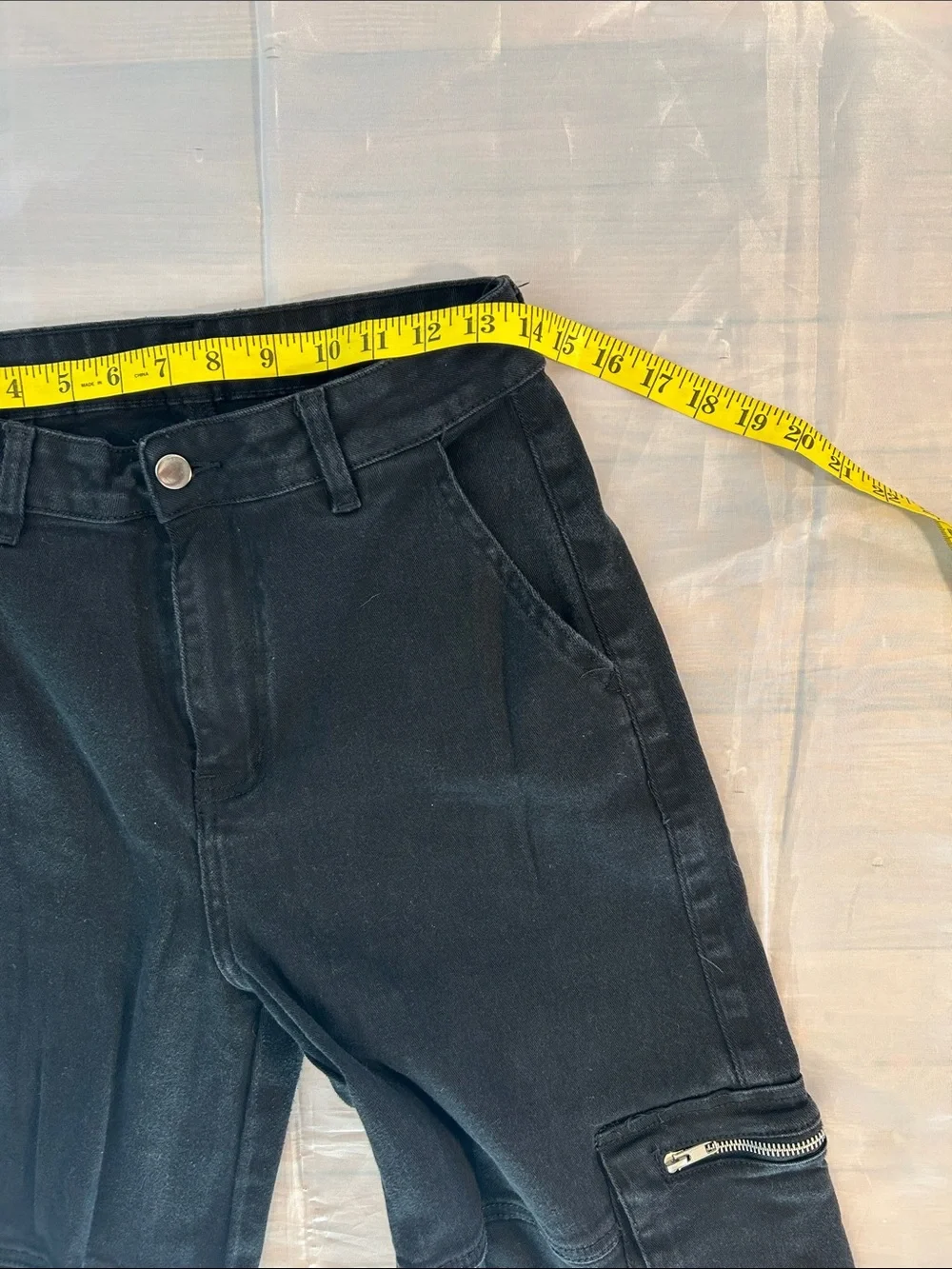 American Bazi Black Relaxed Cargo Jeans